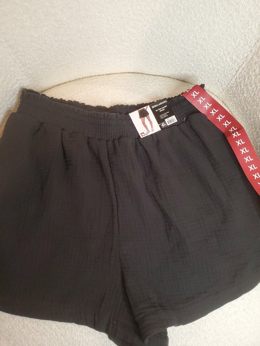 NWT Billabong Gauze Shorts Women's Size XL Black High-Waisted Swim Shorts - Picture 5 of 9